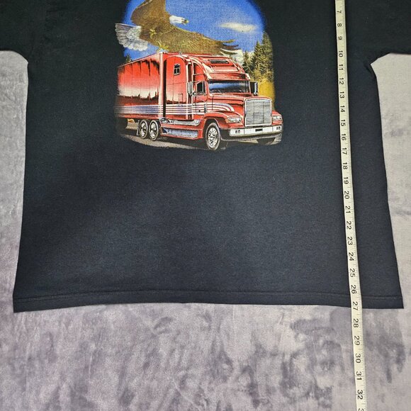 Fruit of the Loom Men's Semi Truck "Follow The Eagle" Black Size XL - Picture 7 of 7